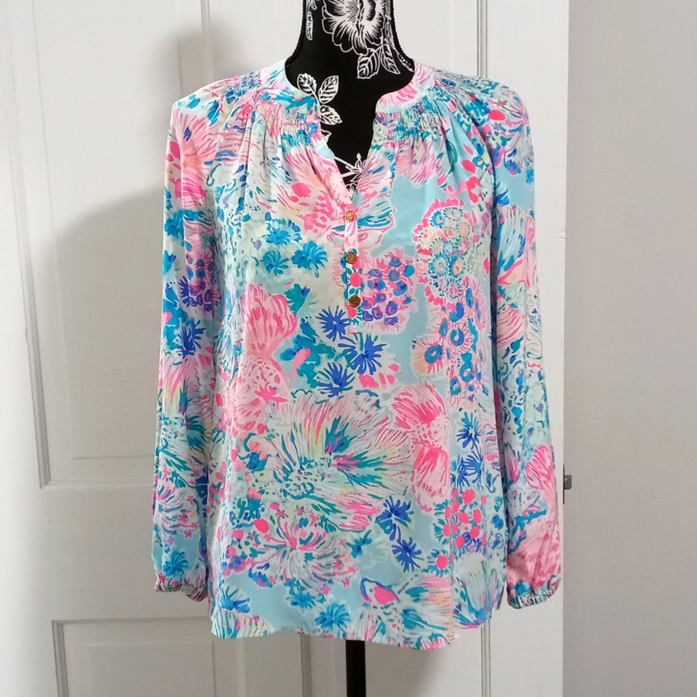 🦑Lilly Pulitzer🦑- Elsa Silk Top
